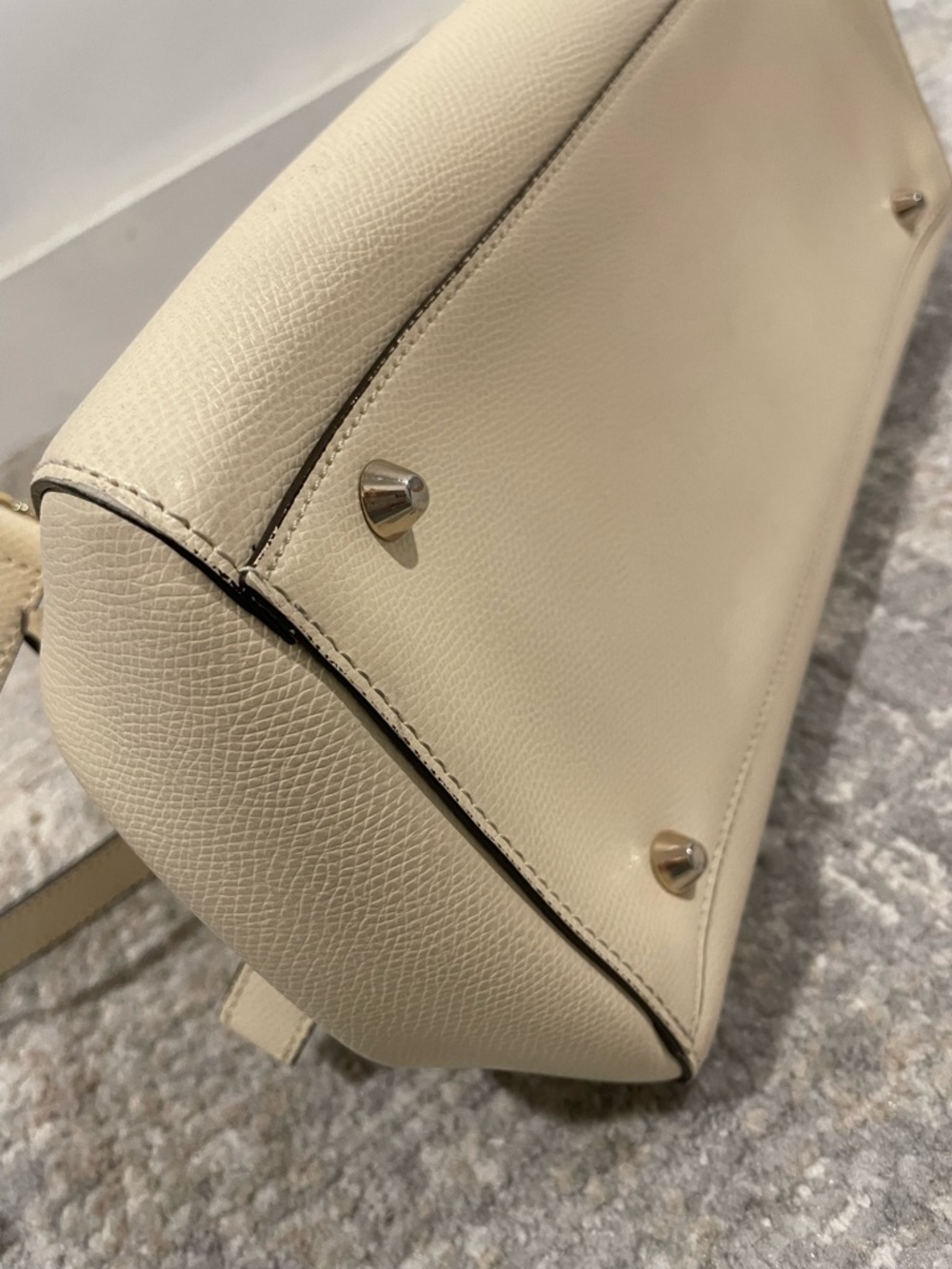 Cromia Beige Cream Italian Leather Shoulder Bag Crossbody Purse Made in Italy - Picture 9 of 15